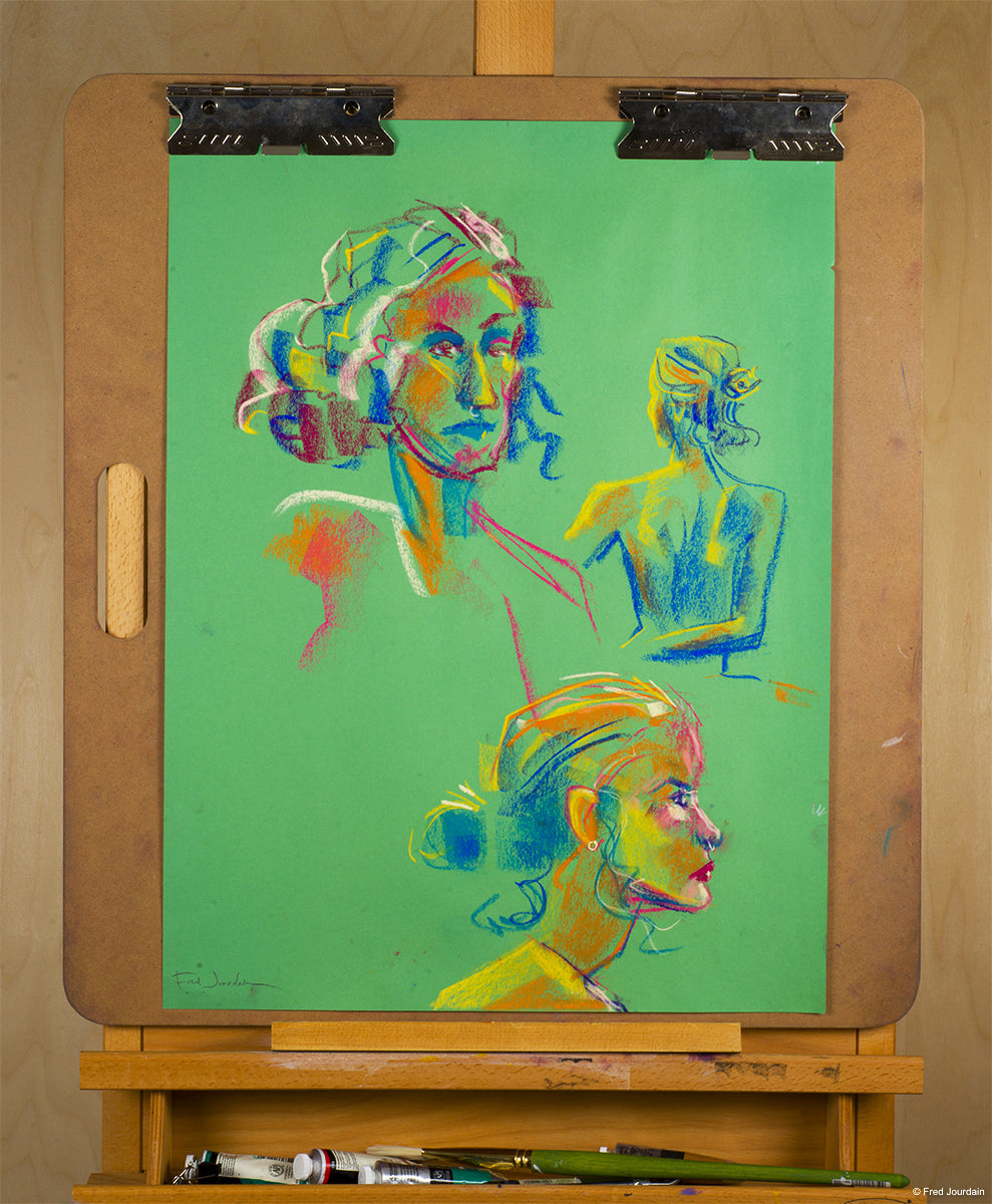 Trio vert - Pastel - 18" x 24"