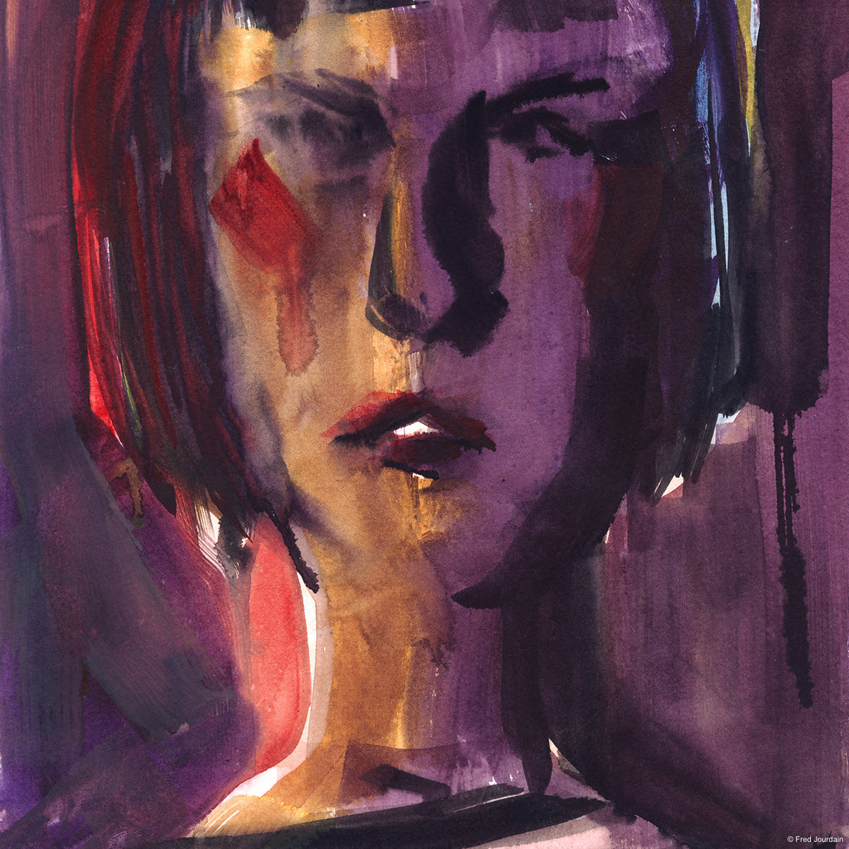 Blurred Woman - Watercolor - 11 "x 15"