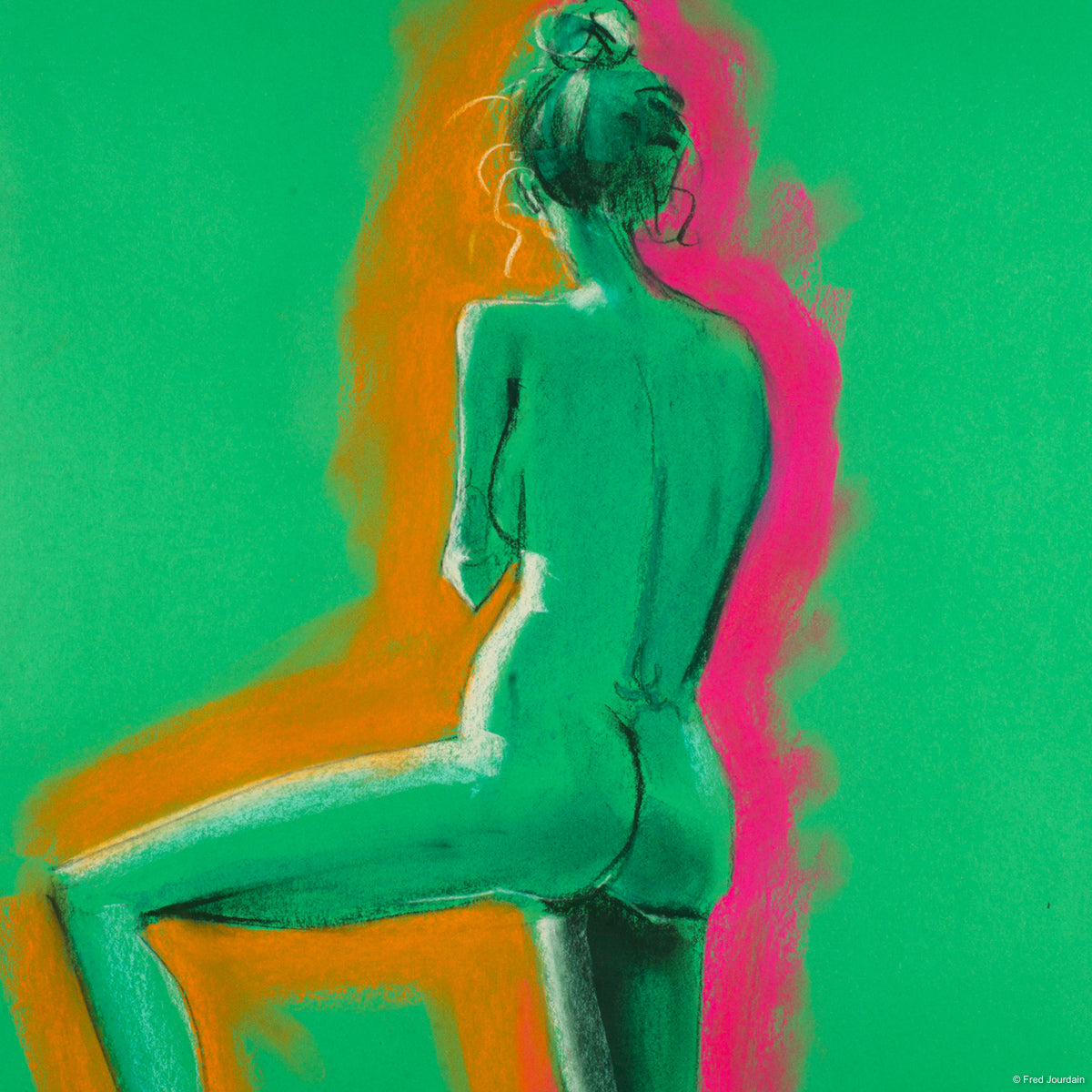 Green Lady - Pastel - 18" x 24"
